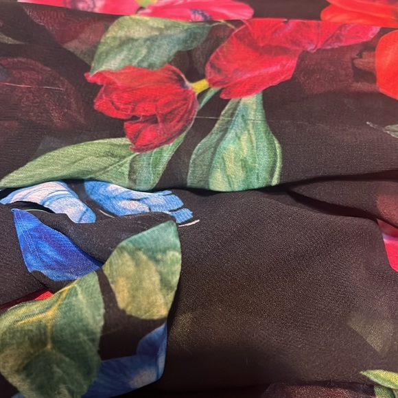 Joseph Ribkoff Black Floral Rose Wrap Dress Women Size 6 BLEMISH - Picture 6 of 6